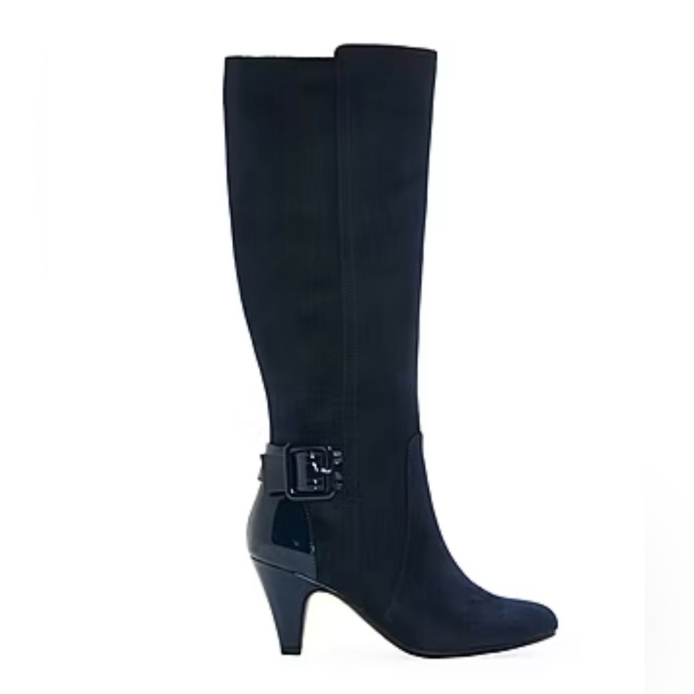 east 5th Savio Cone Heel 6.5m Navy Dress Boots NIB